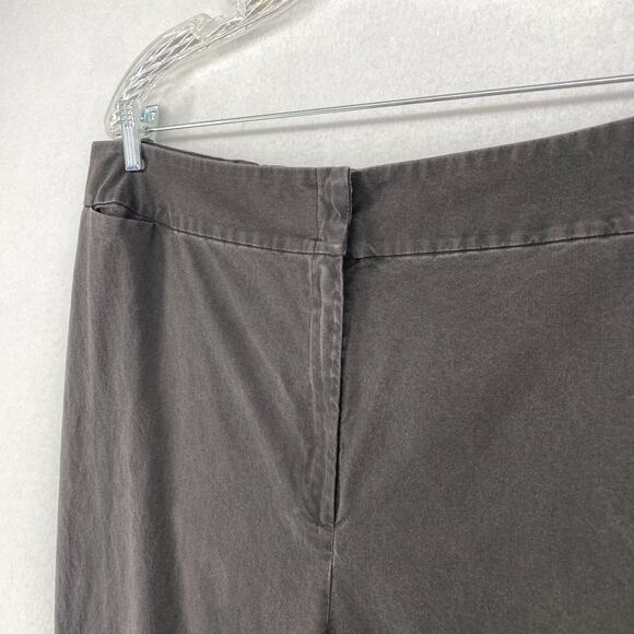 EILEEN FISHER Pants 1X Plus Cotton Straight Ankle High Waist Trouser Gray - Picture 4 of 13